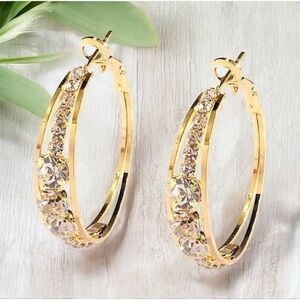 💙🆕💙 Bling Gold Hoop Earrings